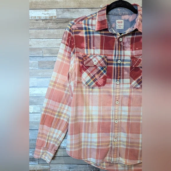 NIRVANA Red and Blue Plaid Casual Button Down Shirt - Picture 12 of 15